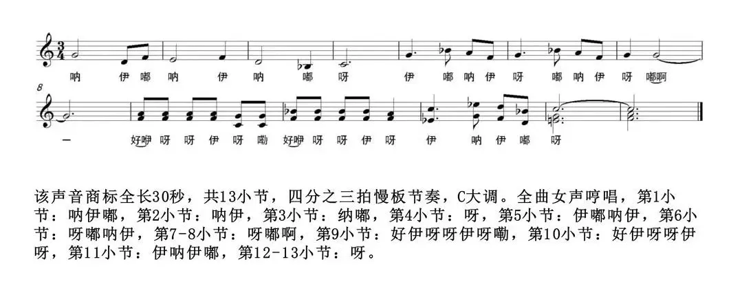 泸州老窖声音商标乐谱